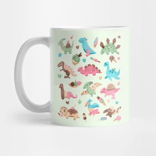 Pastel Sweet Ice Cream Dinosaurs Mug